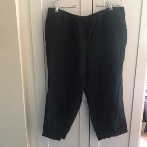J Jill black linen cropped pants, L